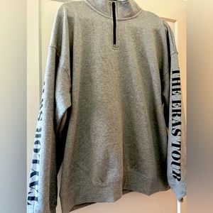 Taylor Swift Eras Tour Gray Quarter Zip Sweater